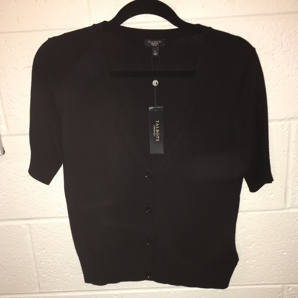 NWT black short sleeve cardigan